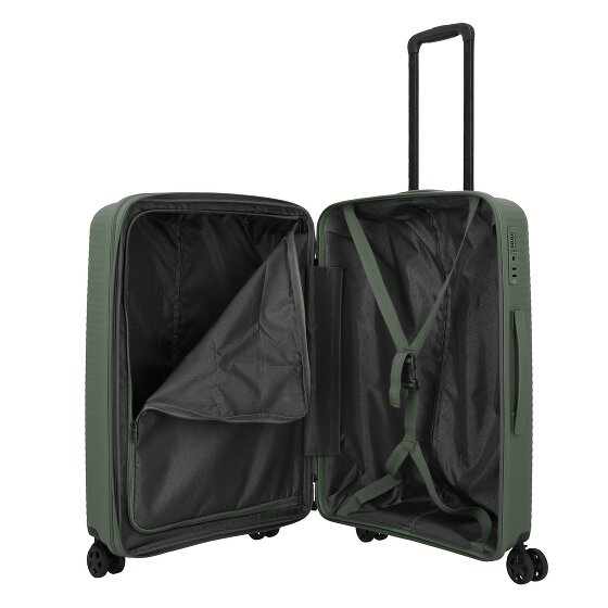 Travelite Air Stripe 4 Rollen Trolley M 66 cm mit Dehnfalte