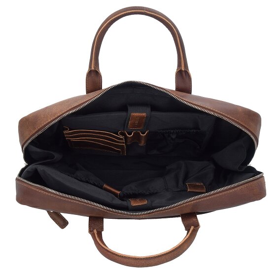Plevier Vintage London Aktentasche RFID Schutz Leder 41 cm Laptopfach