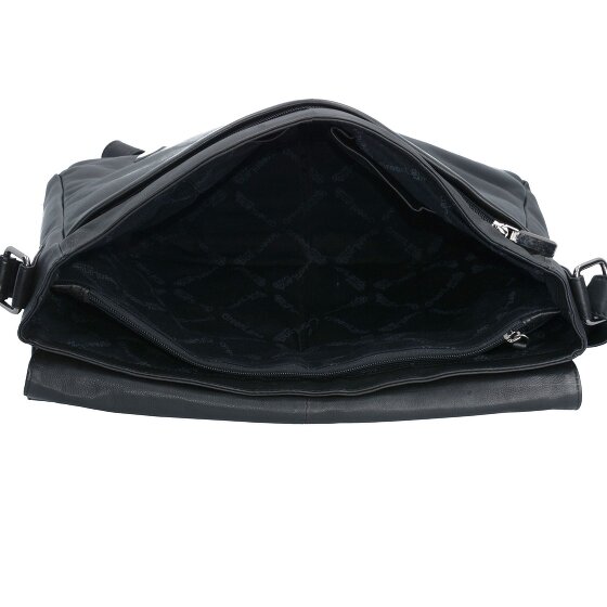Greenland Nature Black Nappa Messenger Leder 38 cm Greenland Nature Black Nappa Messenger Leder 38 cm