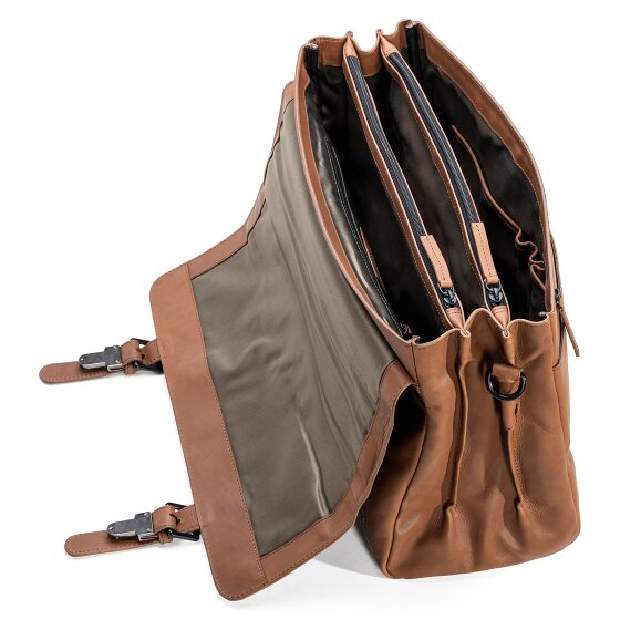 Farmhood Nashville Aktentasche XXL 3 Fächer Leder 39 cm