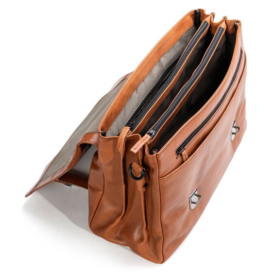 Farmhood Memphis Aktentasche XXL 3 Fächer Leder 39 cm