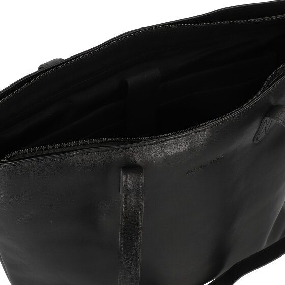 Greenburry Pure Black Shopper Tasche Leder 35 cm Laptopfach