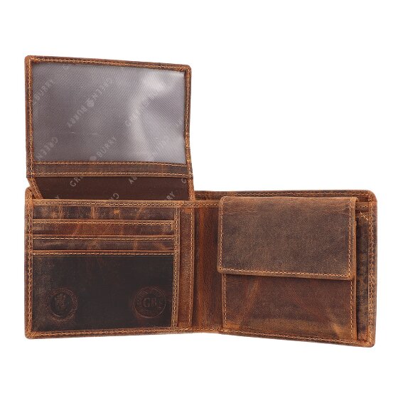 Greenburry Vintage Geldbörse mit Fisch-Prägung Leder 12 cm