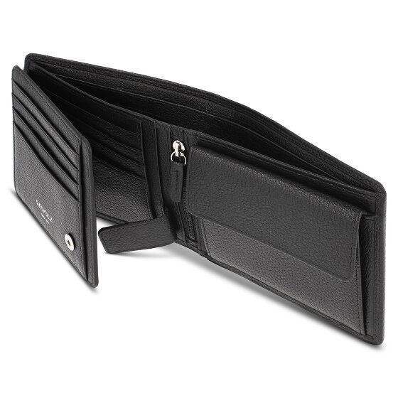 Redolz Leather Essentials QF Geldbörse RFID Leder 12 cm ausklappbar mit Reißverschlussfach