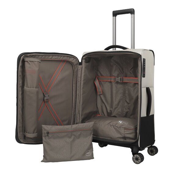 Travelite Crosslite 4 Rollen Trolley M 66 cm mit Dehnfalte