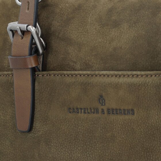 Castelijn & Beerens Nubuck Schultertasche Leder 40 cm Laptopfach