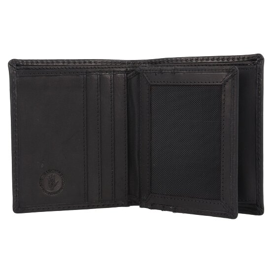 Greenburry Pure Black Geldbörse RFID Schutz Leder 11 cm