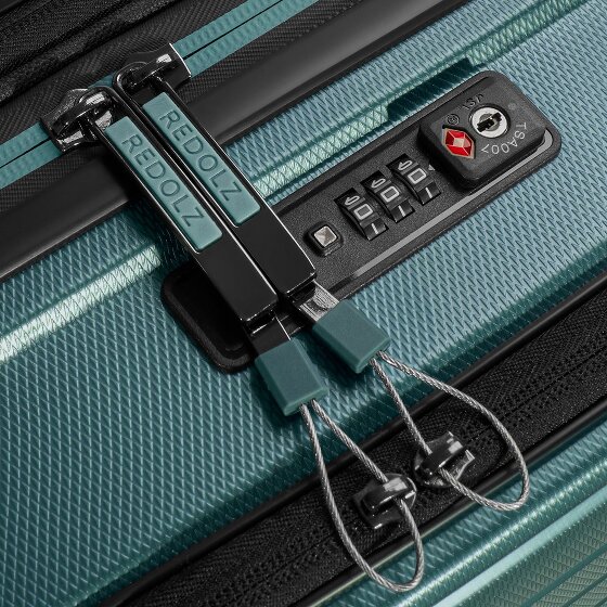 Redolz Essentials14 4-Rollen Kofferset Beautycase 4tlg mit Dehnfalte Laptopfach
