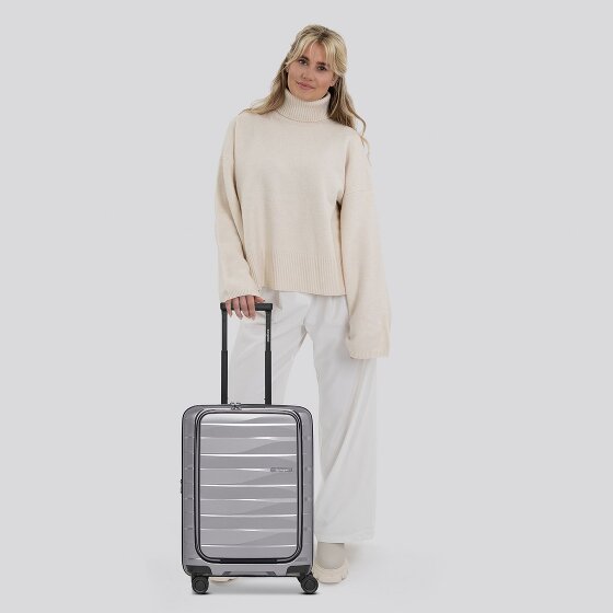 Bergpfeil Travel 4 Rollen Kabinentrolley 55 cm Laptopfach mit Dehnfalte