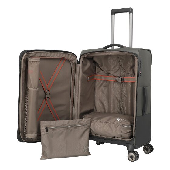 Travelite Crosslite 4 Rollen Trolley M 66 cm mit Dehnfalte