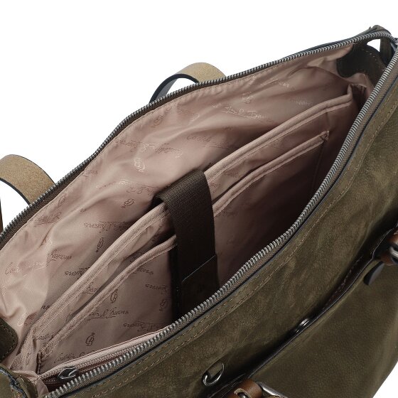 Castelijn & Beerens Nubuck Schultertasche Leder 40 cm Laptopfach