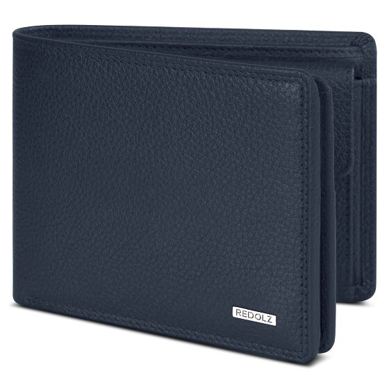Redolz Leather Essentials QF Geldbörse RFID Leder 12 cm ausklappbar mit Reißverschlussfach