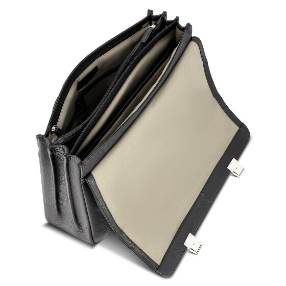 bugatti Valencia Aktentasche XL Leder 3-Hauptfächer 43 cm Laptopfach