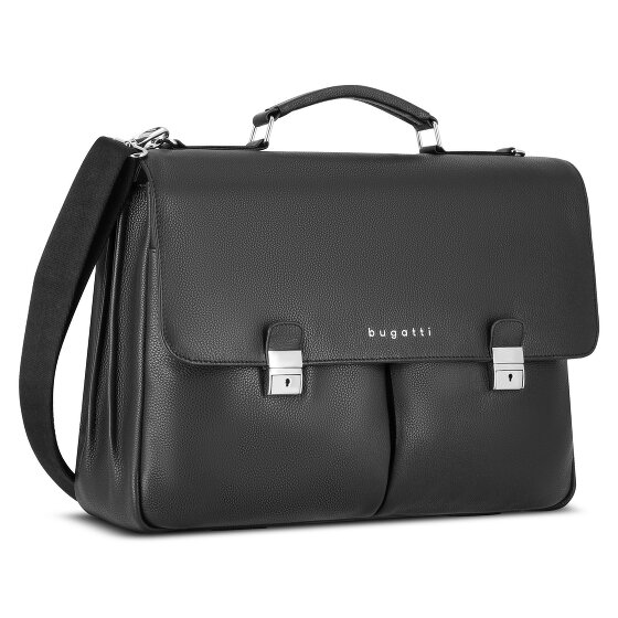 bugatti Valencia Aktentasche XL Leder 3-Hauptfächer 43 cm Laptopfach