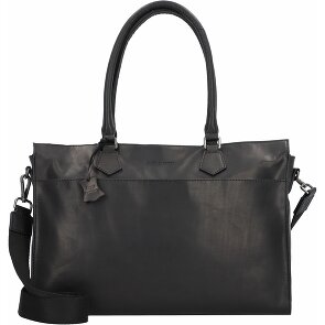 Greenburry Pure Black Schultertasche Leder 40 cm Laptopfach