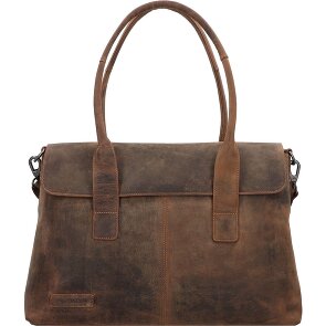 Plevier Retro Lamarr Schultertasche Leder 45 cm Laptopfach