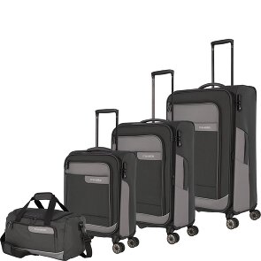 Travelite Viia 4 Rollen Kofferset 4-teilig mit Dehnfalte