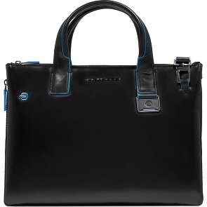 Piquadro Blue Square Shopper Tasche Leder 38 cm Laptopfach mit Dehnfalte