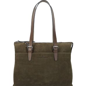 Castelijn & Beerens Nubuck Schultertasche Leder 40 cm Laptopfach