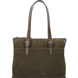 Castelijn & Beerens Nubuck Schultertasche Leder 40 cm Laptopfach
