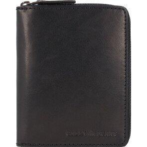 Greenburry Pure Black Geldbörse RFID Schutz Leder 10.5 cm