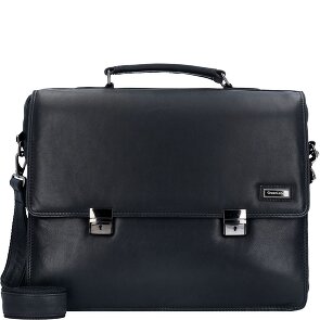Greenland Nature Black Nappa Aktentasche Leder 40 cm Laptopfach