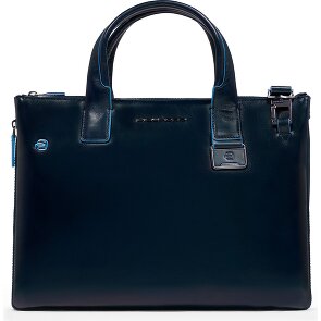 Piquadro Blue Square Shopper Tasche Leder 38 cm Laptopfach mit Dehnfalte