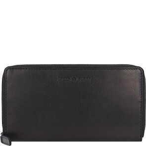 Greenburry Pure Black Geldbörse RFID Schutz Leder 19.5 cm