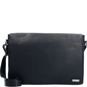 Greenland Nature Black Nappa Messenger Leder 38 cm