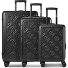  Florence 4 Rollen Kofferset 3-teilig mit Dehnfalte Variante black