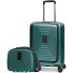  Essentials 14 Kofferset 2 tlg. Kabinentrolley mit Dehnfalte + Beautycase Variante pearl-green metallic