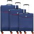  Crosslite 4 Rollen Kofferset 3-teilig mit Dehnfalte Variante blu