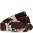  Gürtel Leder Variante dunkelbraun-offwhite | 95 cm