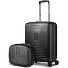  Essentials 14 Kofferset 2 tlg. Kabinentrolley mit Dehnfalte & Beautycase Variante black metallic