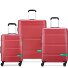  x United Colors of Benetton Now Hardside 4-Rollen Kofferset 3 tlg. mit Dehnfalte Variante red