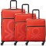  x United Colors of Benetton Color Block 4-Rollen Kofferset 3 tlg. Variante red