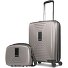  Essentials 14 Kofferset 2 tlg. Kabinentrolley mit Dehnfalte & Beautycase Variante coffee grey metallic