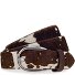  Gürtel Leder Variante dunkelbraun-offwhite | 80 cm