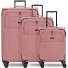  Essentials 12 THREE SET 4 Rollen Kofferset 3-teilig mit Dehnfalte Variante rose