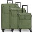  Essentials 12 THREE SET 4 Rollen Kofferset 3-teilig mit Dehnfalte Variante olive