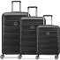  Meteor 4 Rollen Kofferset 3-teilig mit Dehnfalte Variante deep black