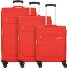  Deep Dive 4 Rollen Kofferset 3-teilig mit Dehnfalte Variante red-grey