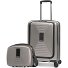  Essentials 14 Kofferset 2 tlg. Kabinentrolley mit Dehnfalte + Beautycase Variante coffee grey metallic