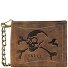  Vintage Skull Geldbörse Leder 12 cm Variante braun
